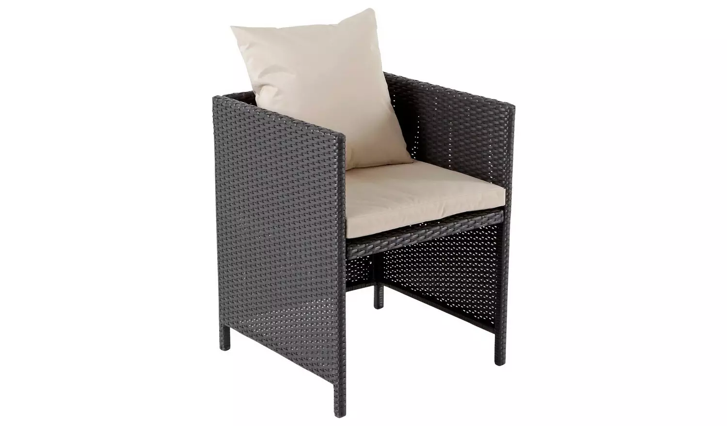 Argos Home Cube 6 Seater Rattan Effect Patio Set - Black