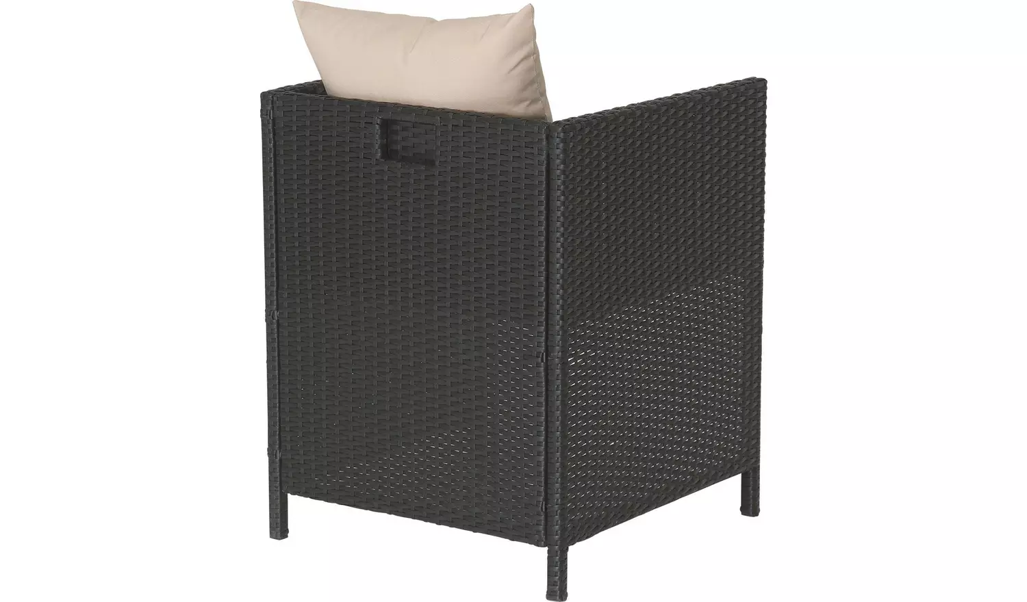 Argos Home Cube 6 Seater Rattan Effect Patio Set - Black
