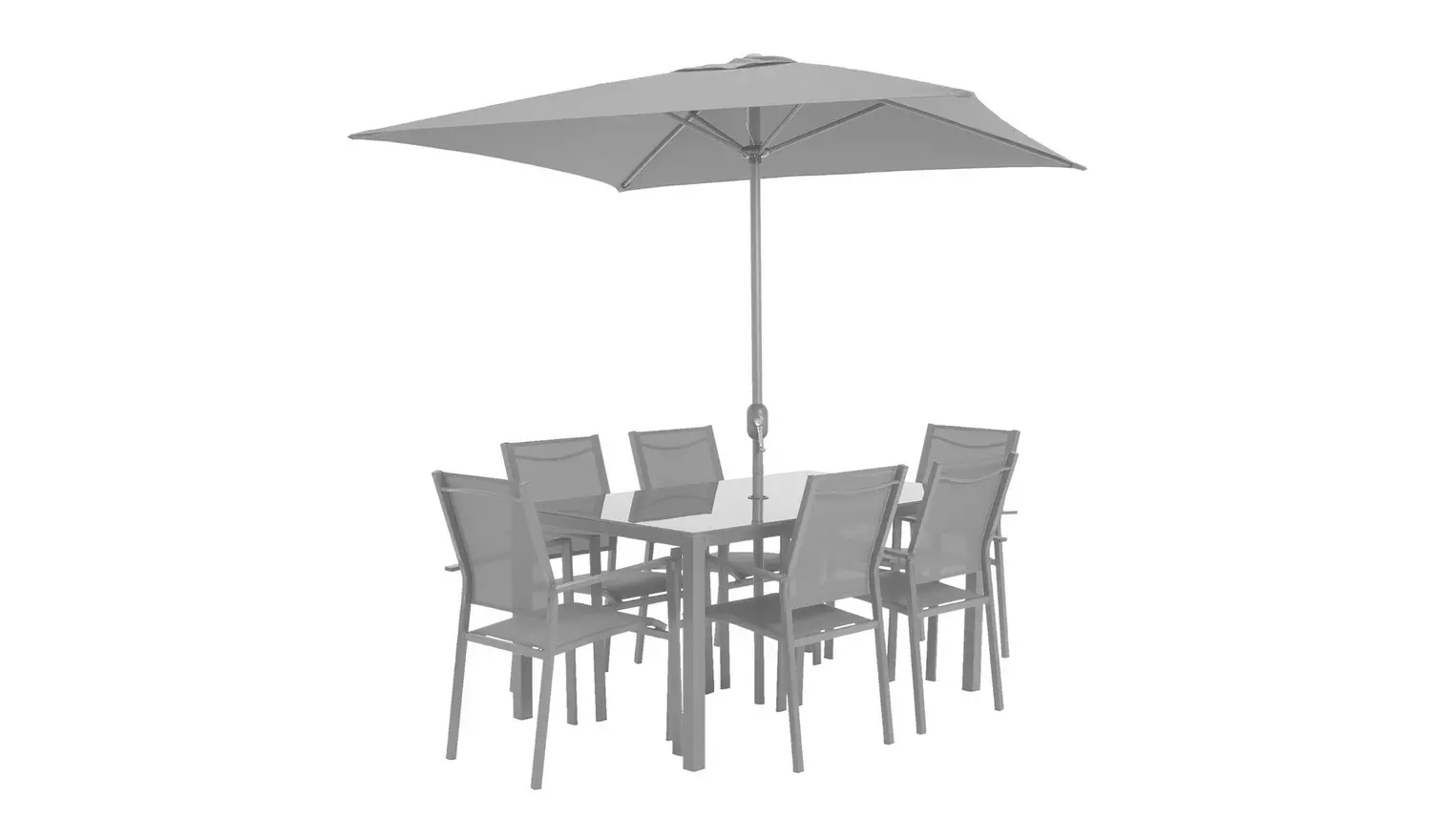 Argos Home 6 Seater Metal Patio Set - Light Grey
