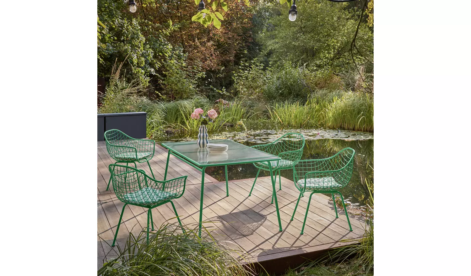 Habitat x Scion 4 Seater Metal Patio Set - Green