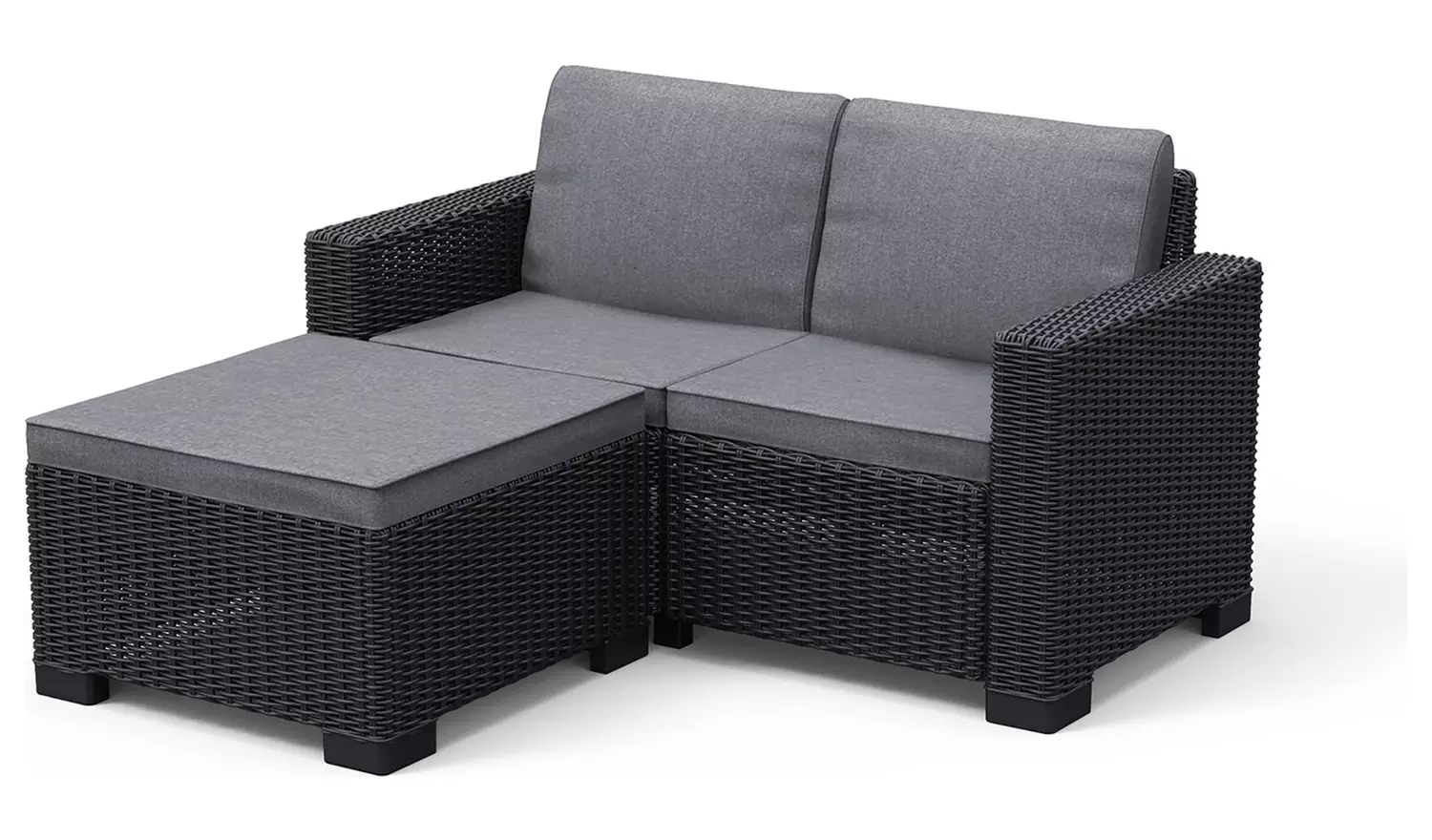 Keter California 2 Seater Garden Chaise Sofa Set - Grey