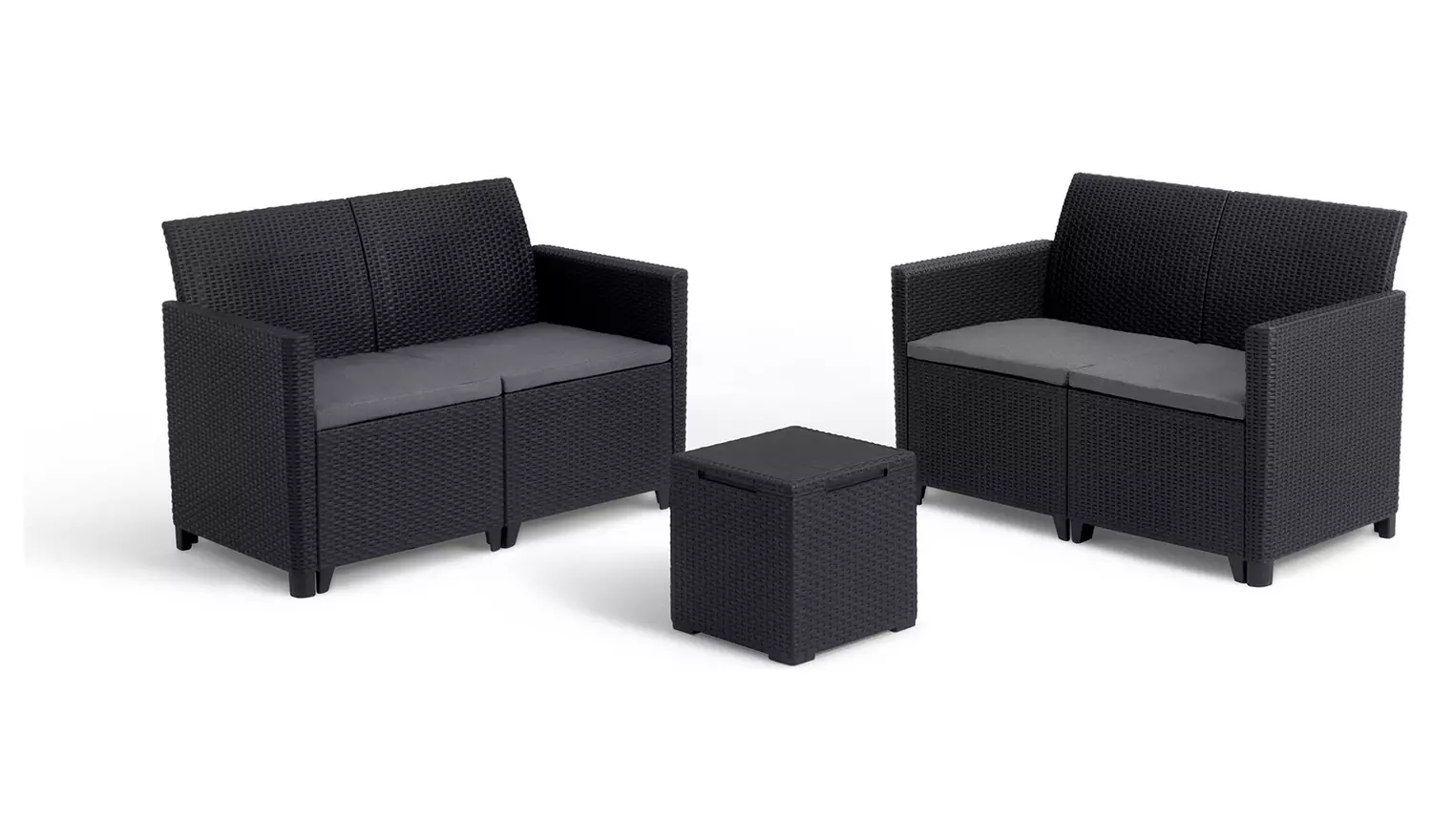Keter Marie 4 seat lounge set with storage table - Graphite