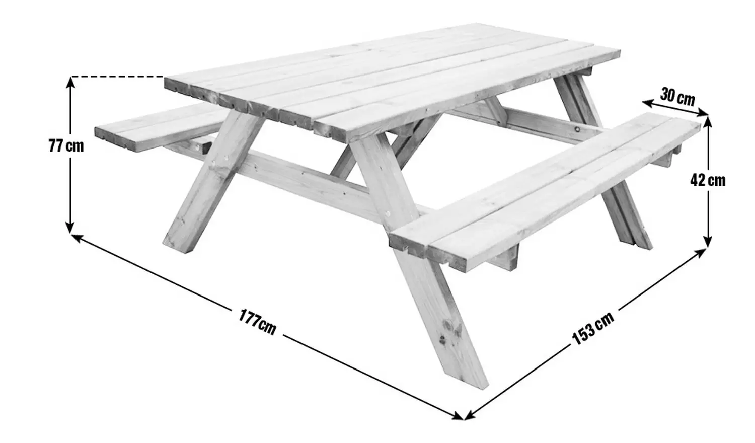 Forest Garden 8 Seater Wooden Rectangular Picnic Table