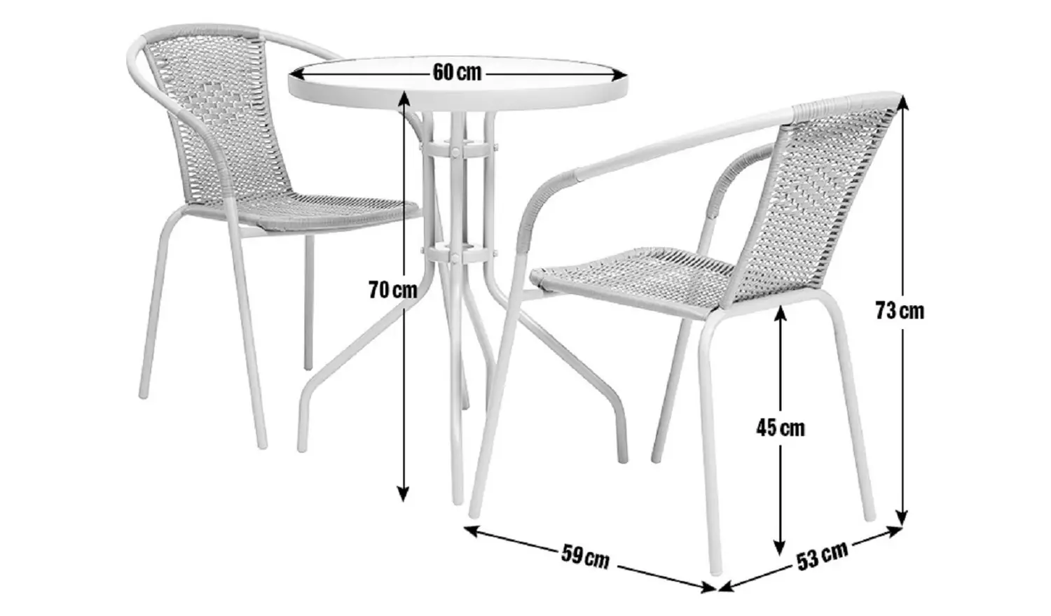 Argos Home 2 Seater Rattan Effect Garden Bistro Set - Brown