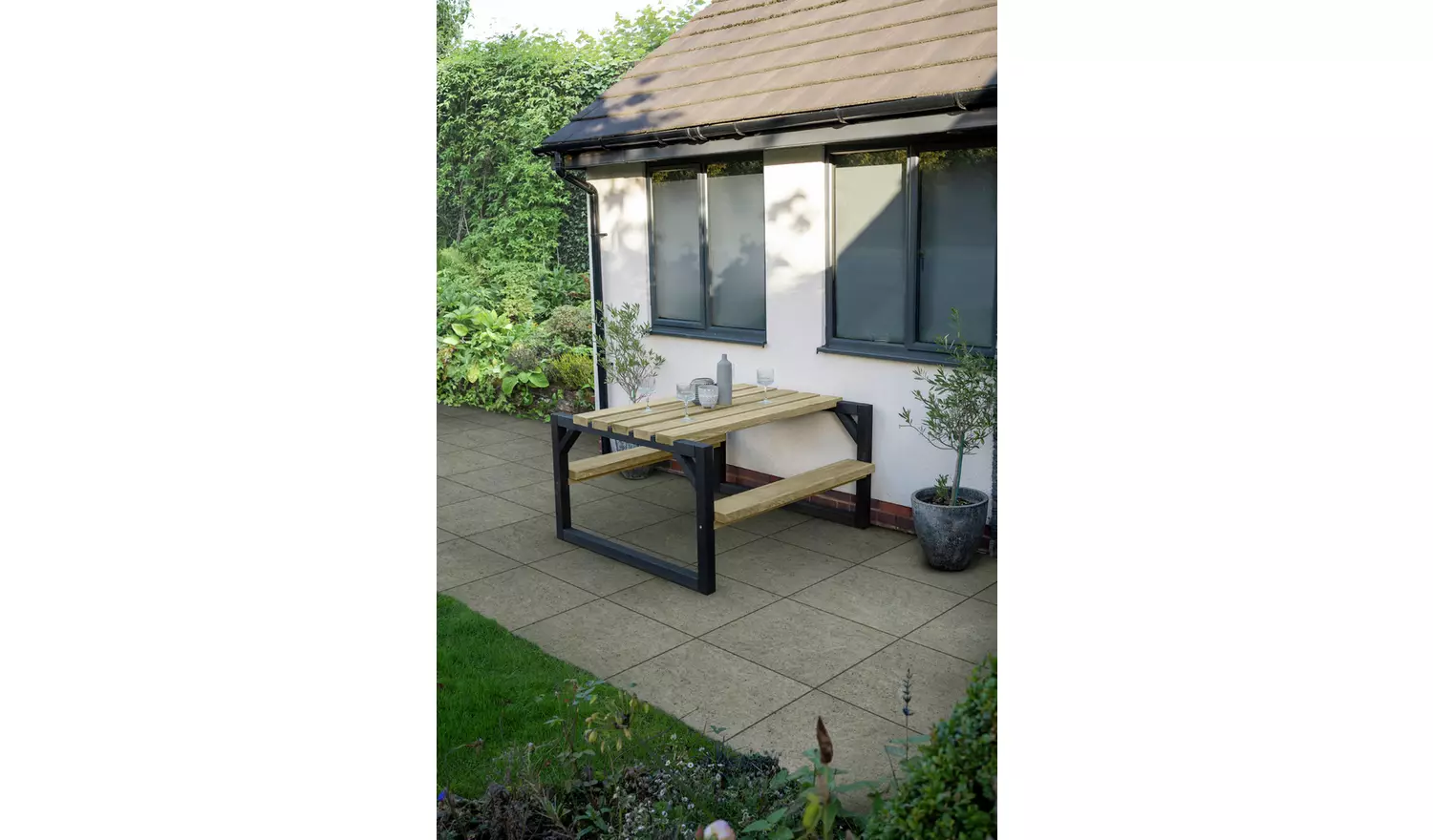 Forest Garden 4 Seater Wooden Garden Picnic Table - Natural