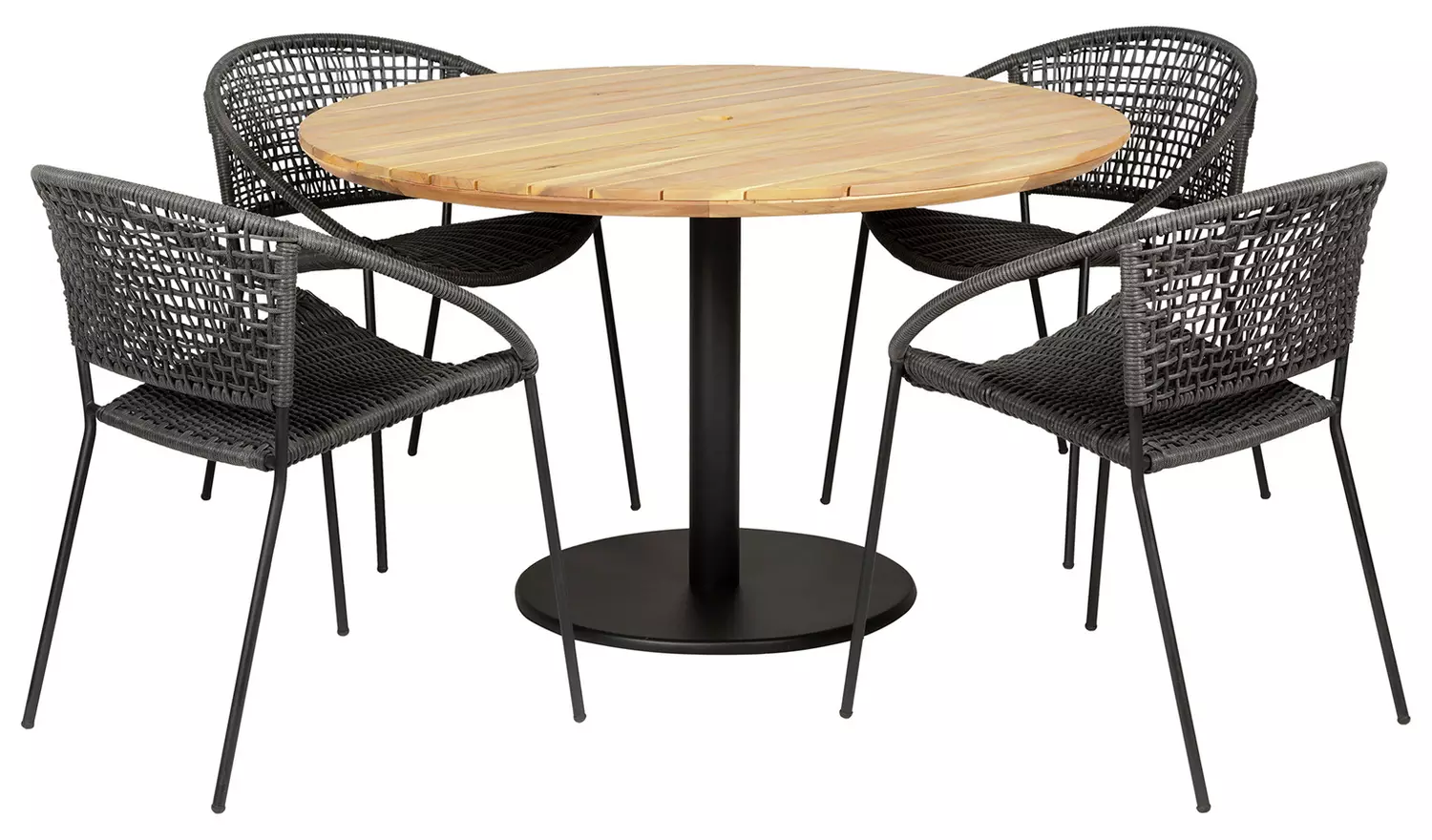 Pacific Dakota 4 Seater Rattan Effect Patio Set - Black