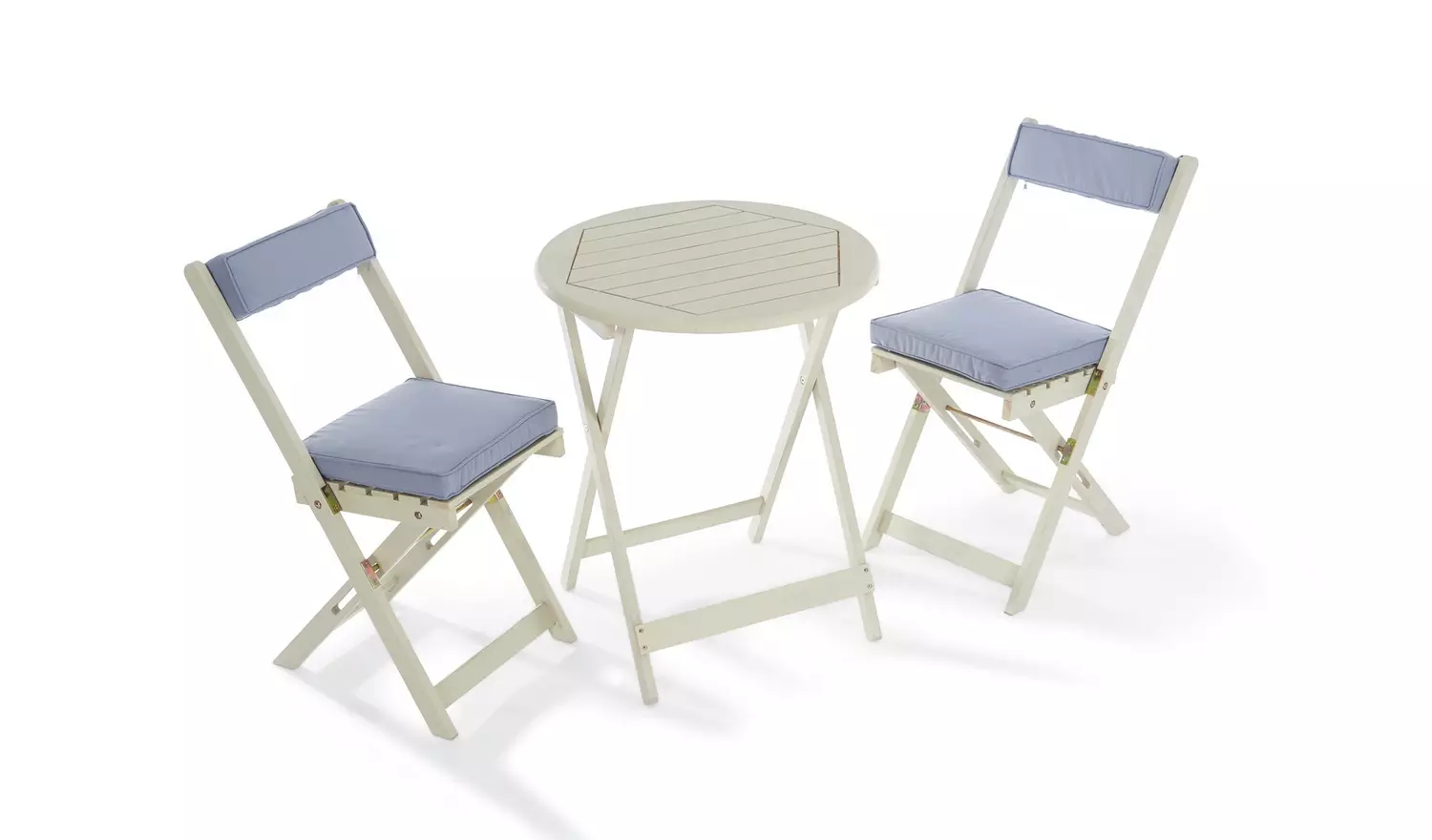Greenhurst 2 Seater Folding Wooden Garden Bistro Set-White