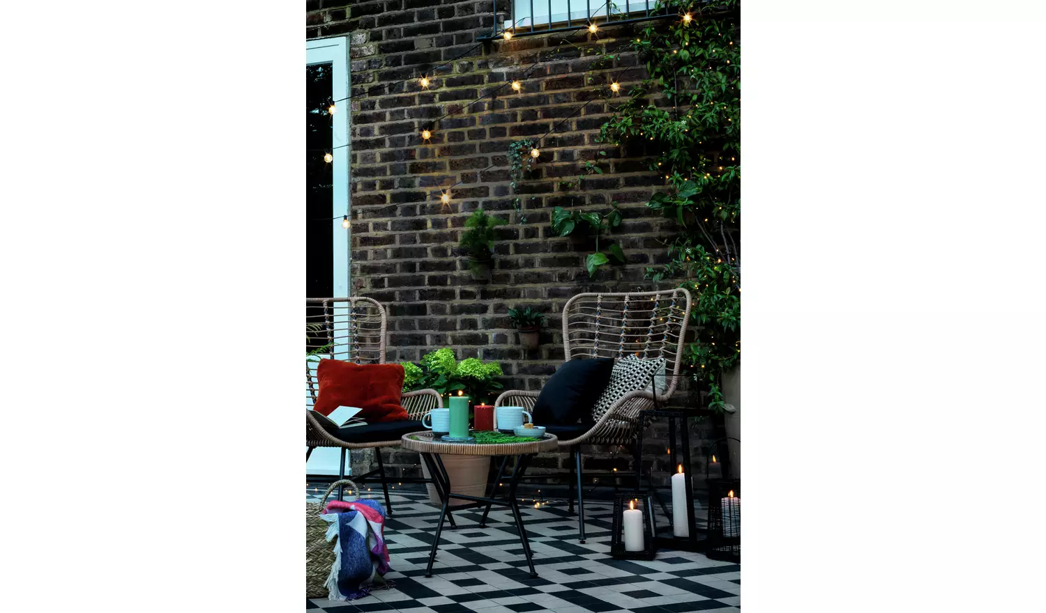 Habitat 2 Seater Bamboo Garden Bistro Set - Natural