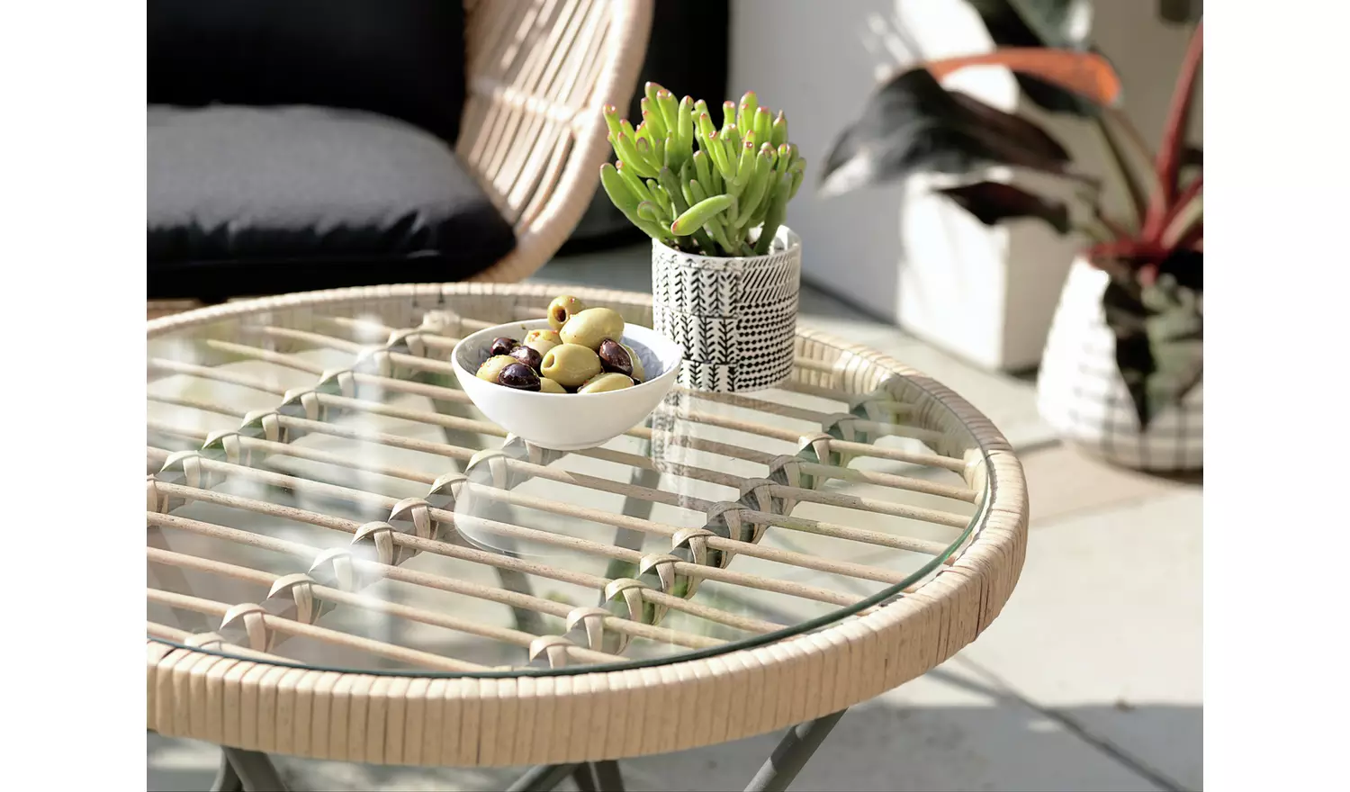 Habitat 2 Seater Bamboo Garden Bistro Set - Natural