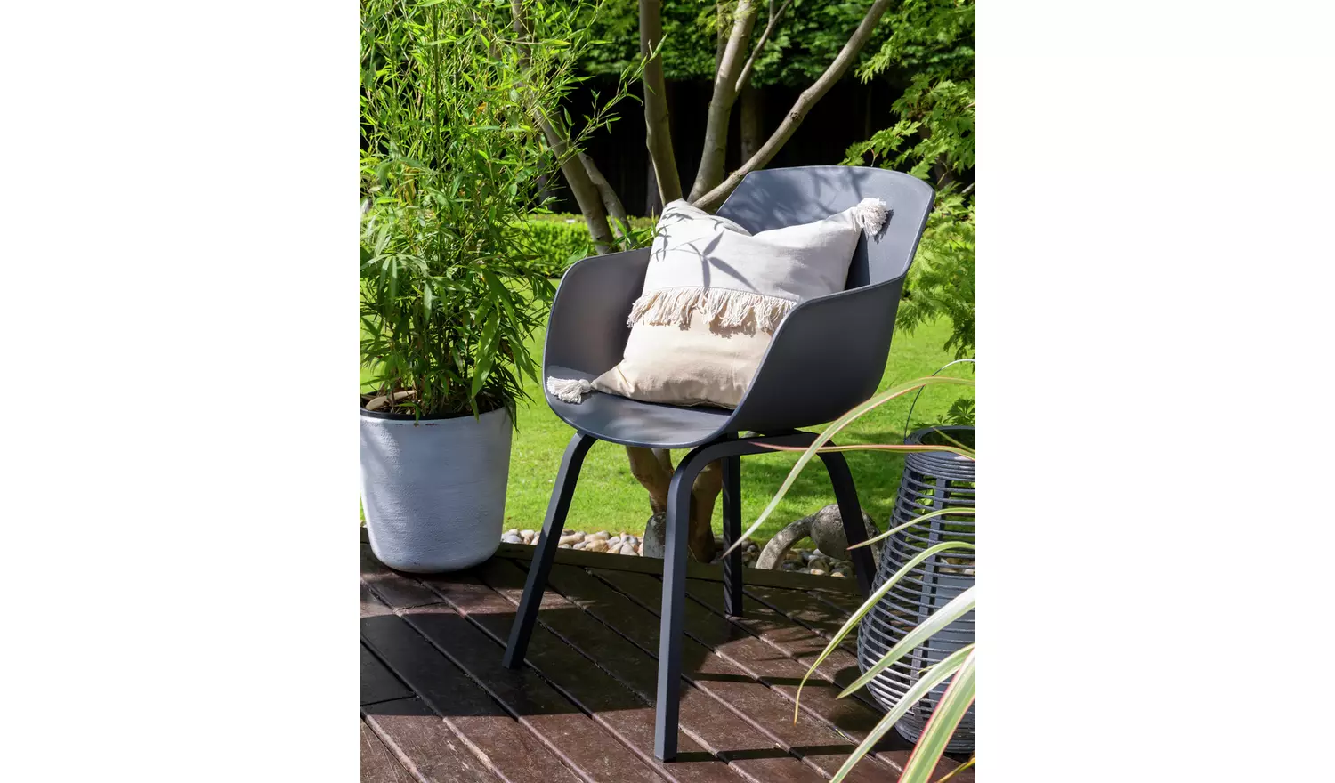 Habitat Aegaen 6 Seater Metal Patio Set - Grey