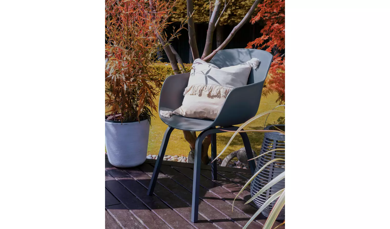 Habitat Aegaen 6 Seater Metal Patio Set - Grey