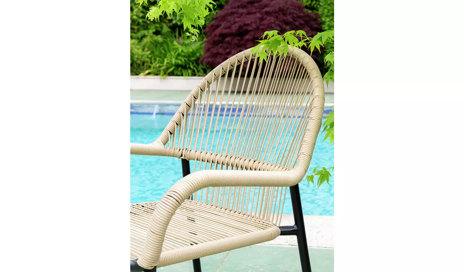 Habitat Java 2 Seater Metal Garden Bistro Set - Natural