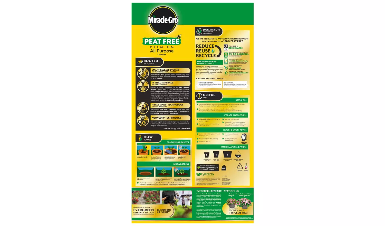 Miracle-Gro 40L Peat Free Premium All Purpose Compost