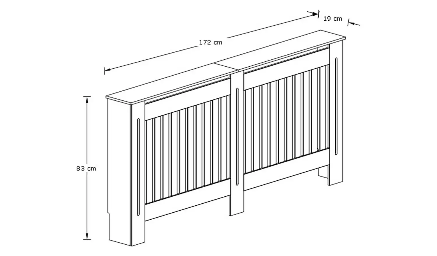 GFW Longslow Extra Large Radiator Cover - White & Oak
