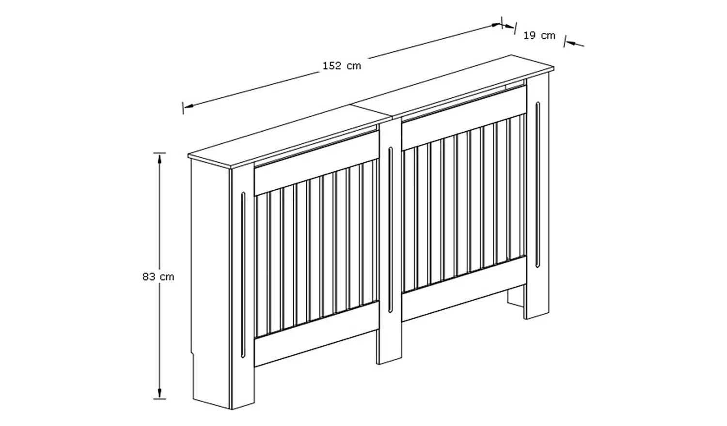 GFW Longslow Large Radiator Cover - White & Oak