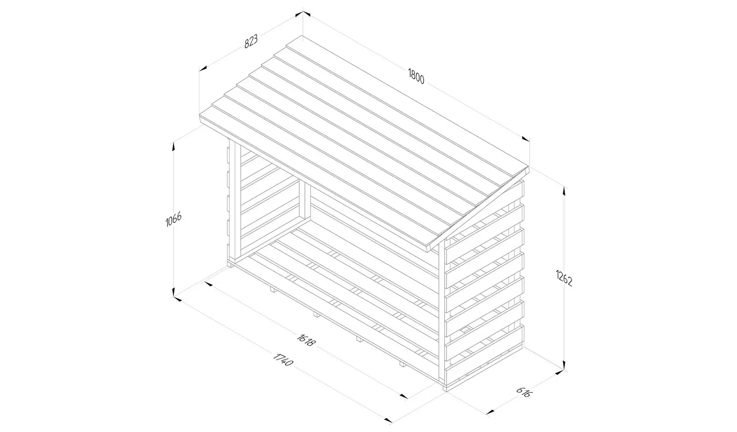 Forest Large Pent Log Store