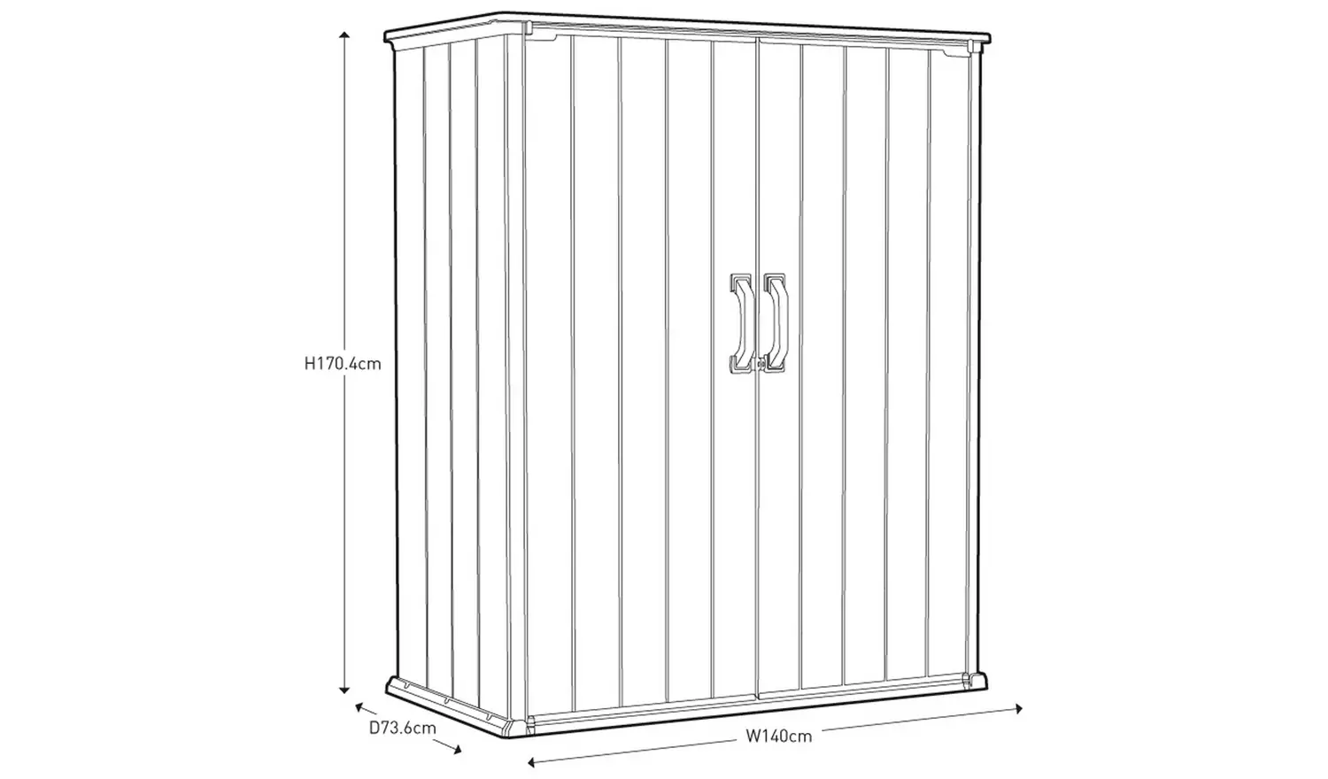 Keter Premier Tall 1400L Outdoor Storage Cupboard 4.6 x2.4ft