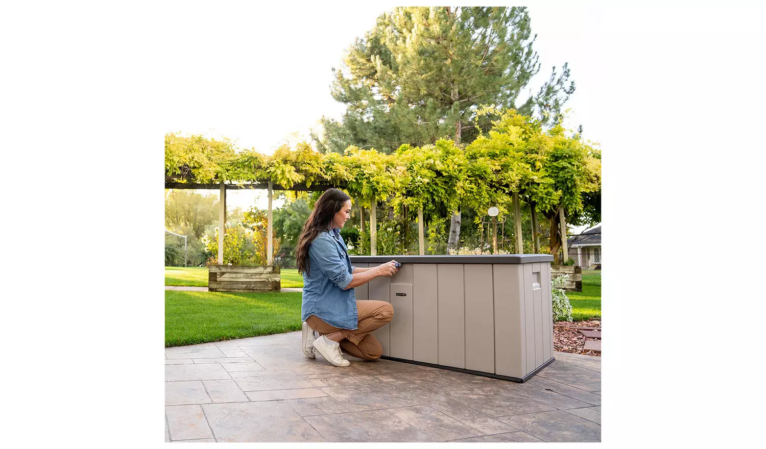 Lifetime Outdoor Garden Storage Deck Box - 150 Gallon