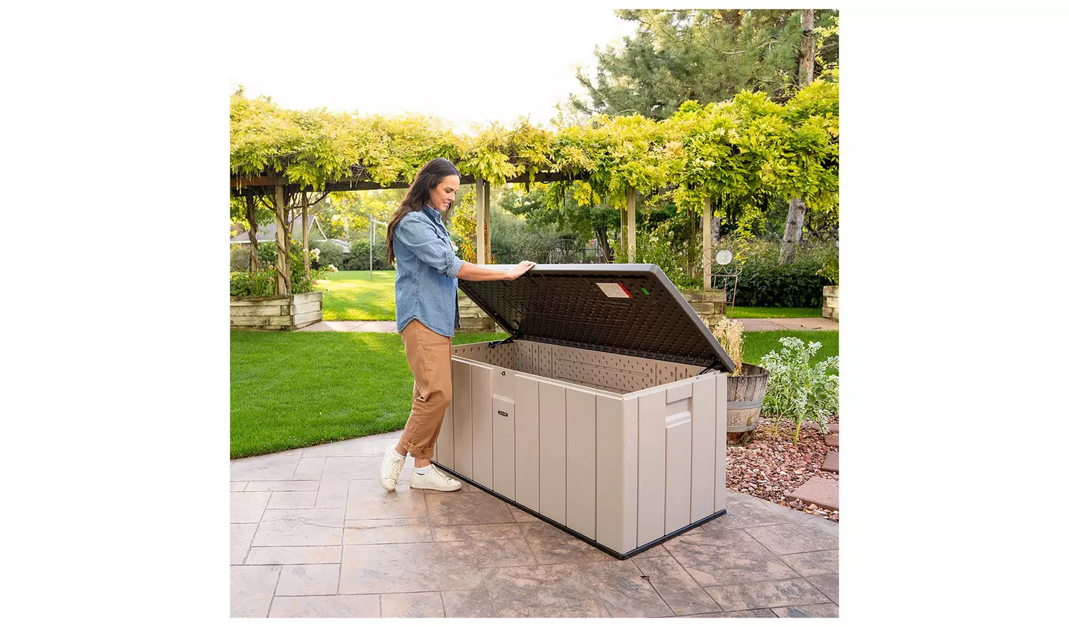 Lifetime Outdoor Garden Storage Deck Box - 150 Gallon