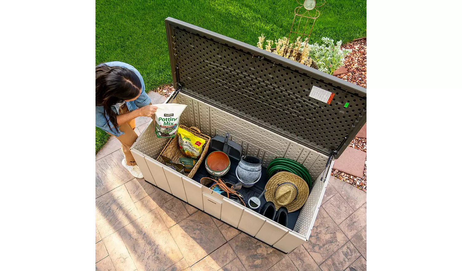 Lifetime Outdoor Garden Storage Deck Box - 150 Gallon