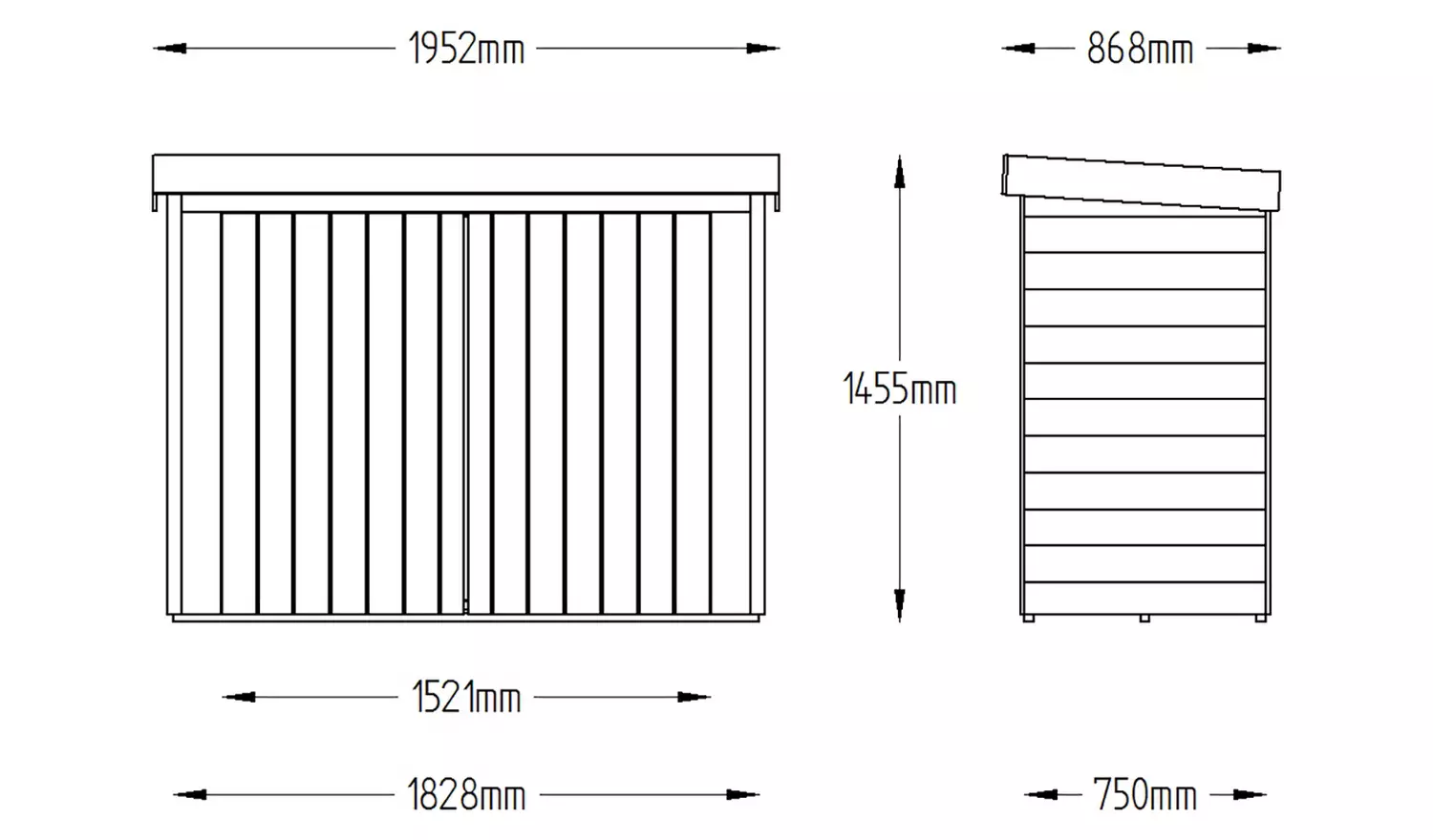 Forest Pent Large Outdoor Store - 2000 Litre