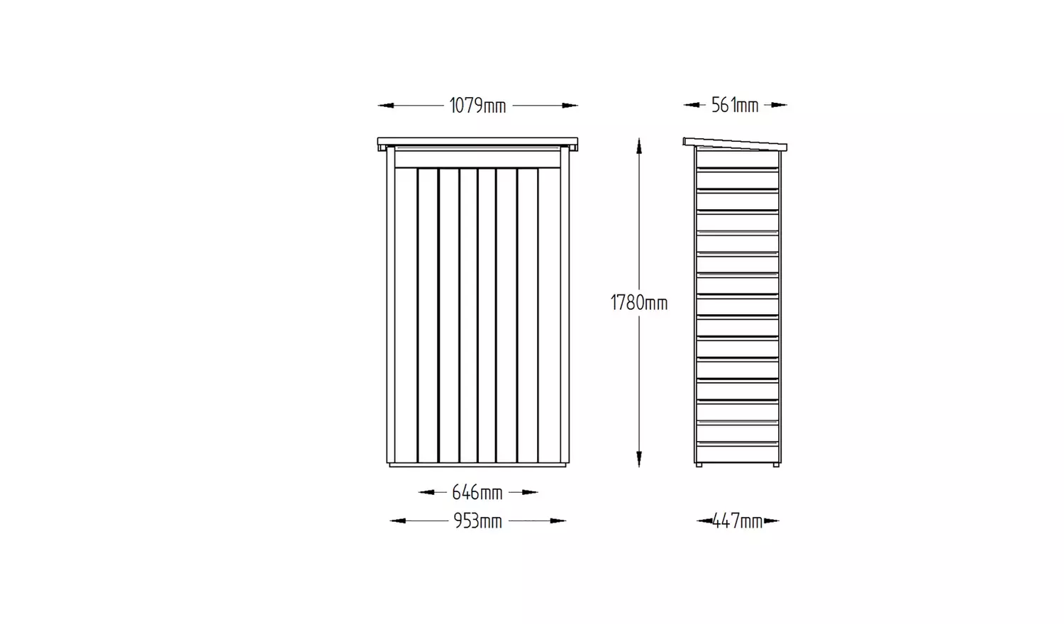 Forest Garden 750L Pent Tall Garden Storage Box - Brown