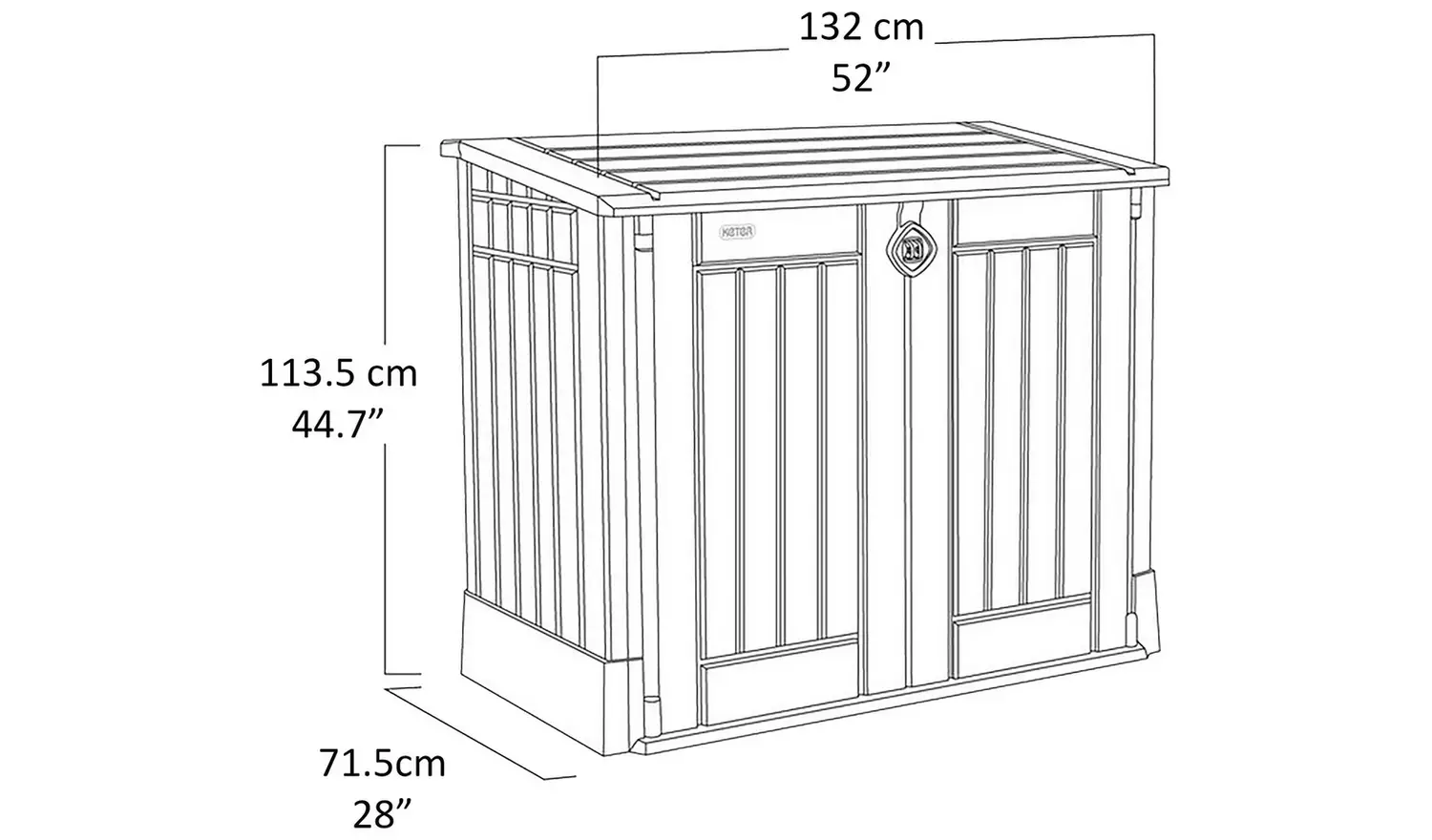 Keter Store It Out Midi 880L Garden Storage Box -Brown