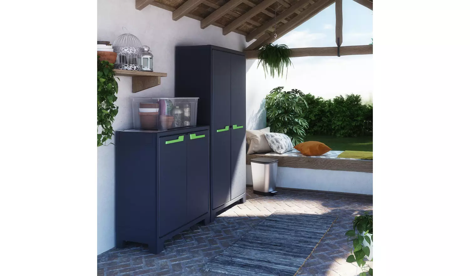 Keter Moby Tall Storage Cupboard - Grey