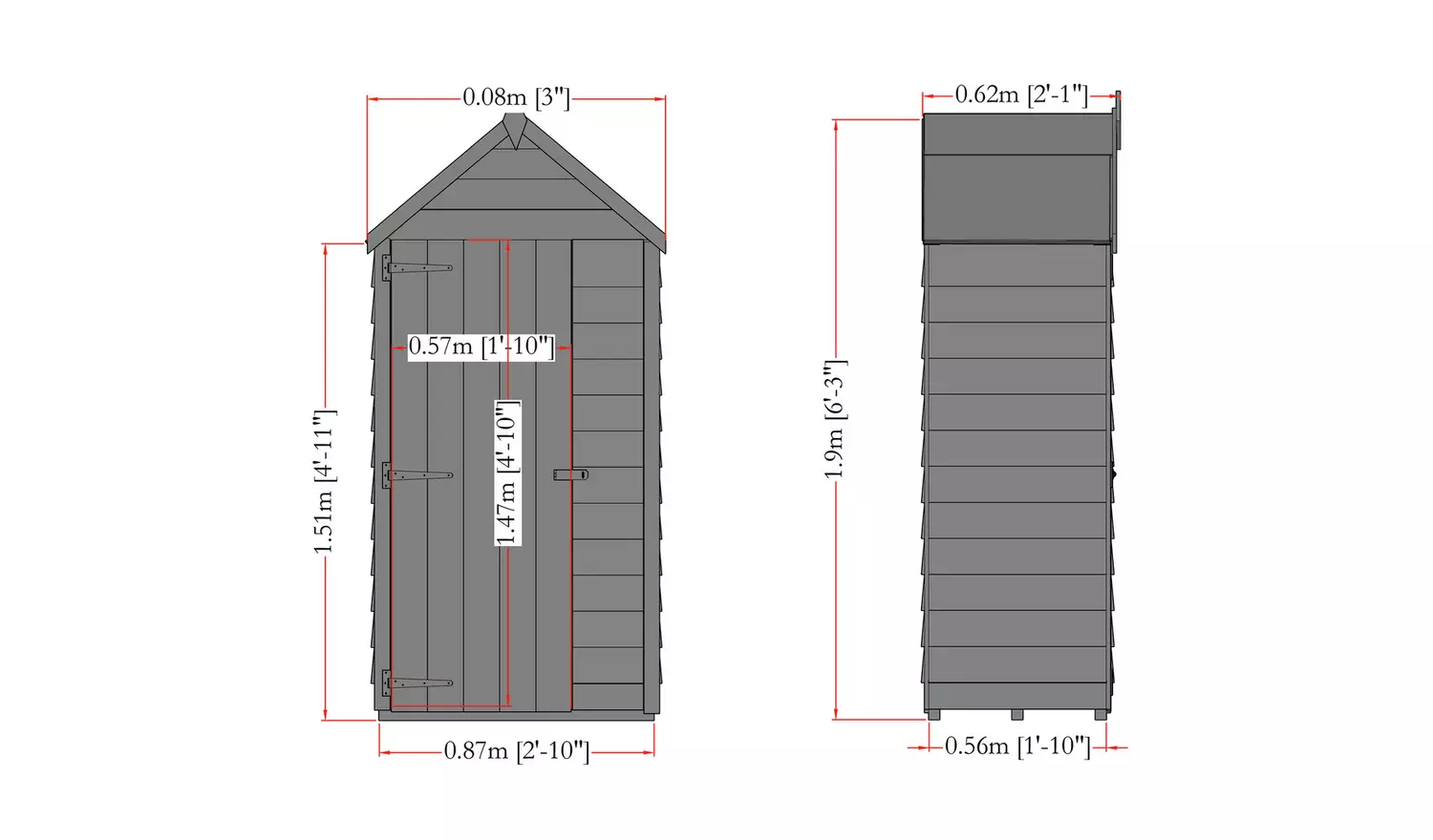 Shire 500L Rustic Effect Overlap Garden Store 3 x 2ft