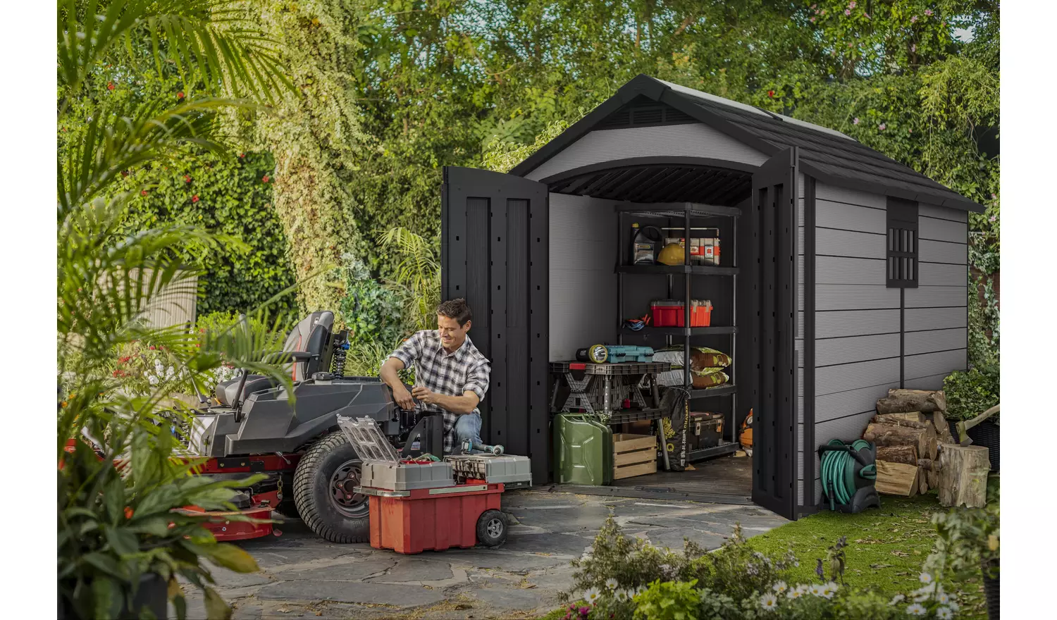 Keter Premier Apex Outdoor Garden Storage Shed -7.5 x 11.5ft