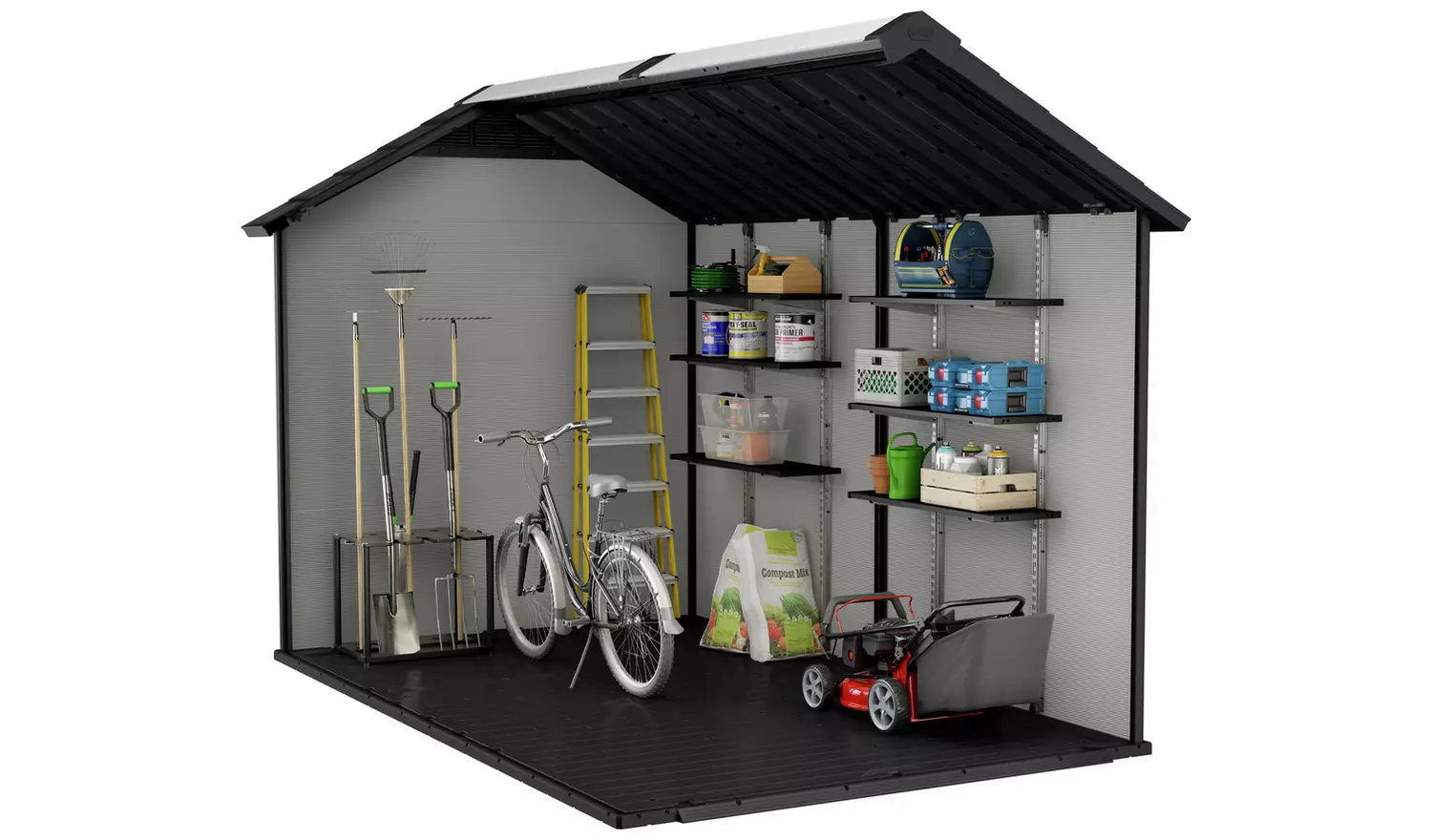 Keter Premier Apex Outdoor Garden Storage Shed -7.5 x 11.5ft