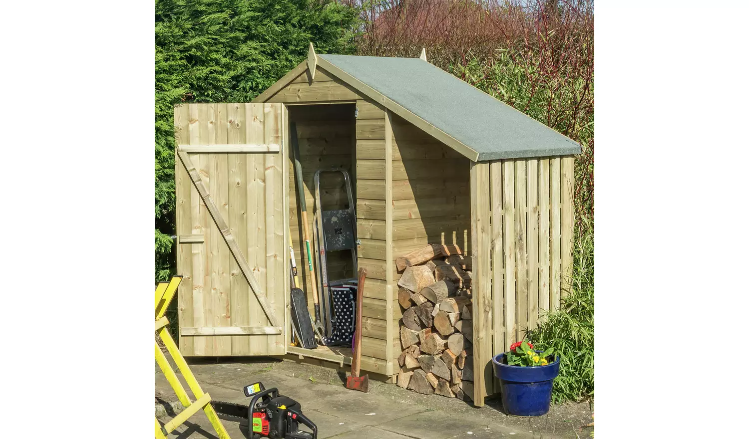 Rowlinson Shiplap Oxford Shed with Lean To - 4x3ft