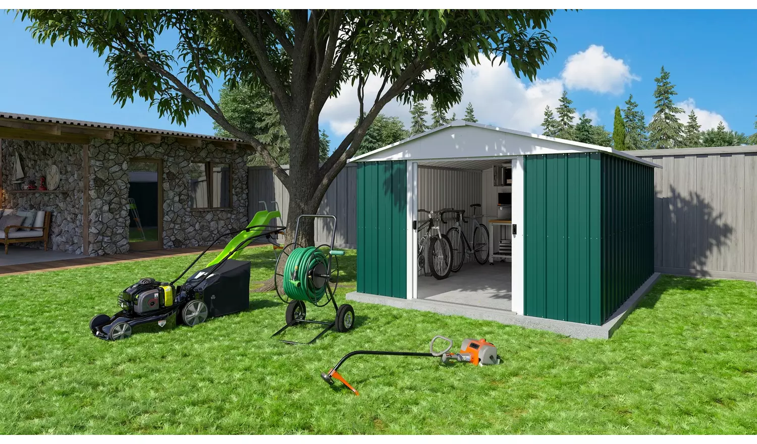 Yardmaster Deluxe Metal Shed with Support Frame - 10 x 10ft