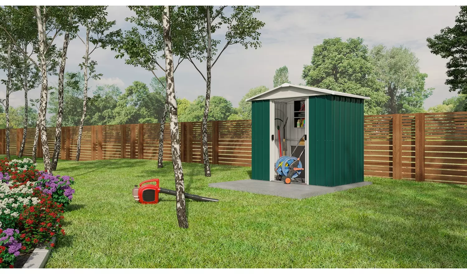 Yardmaster Deluxe Metal Shed with Support Frame - 6 x 4ft