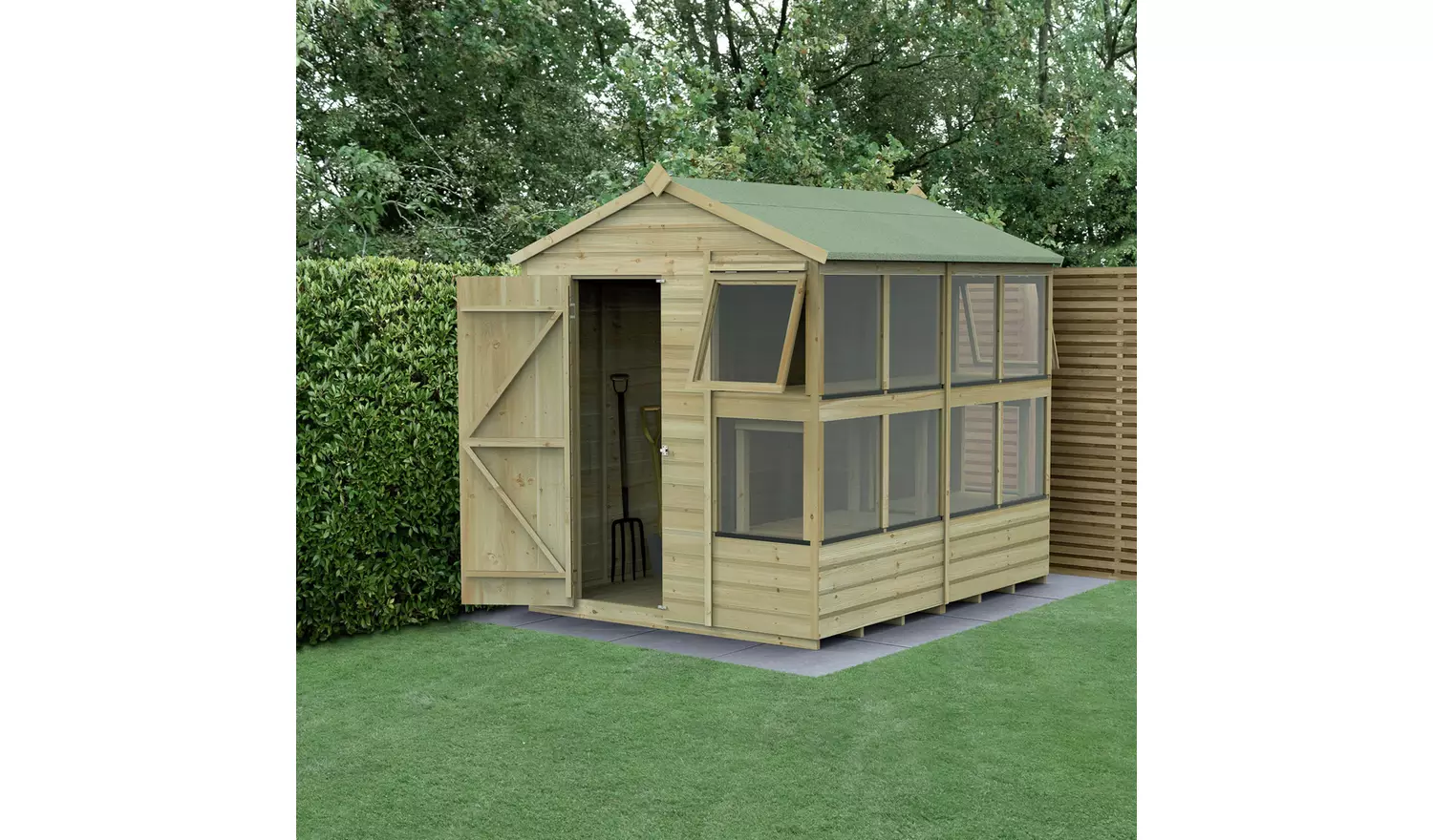 Forest Garden Shiplap 12 Windows Potting Shed 6 x 8ft