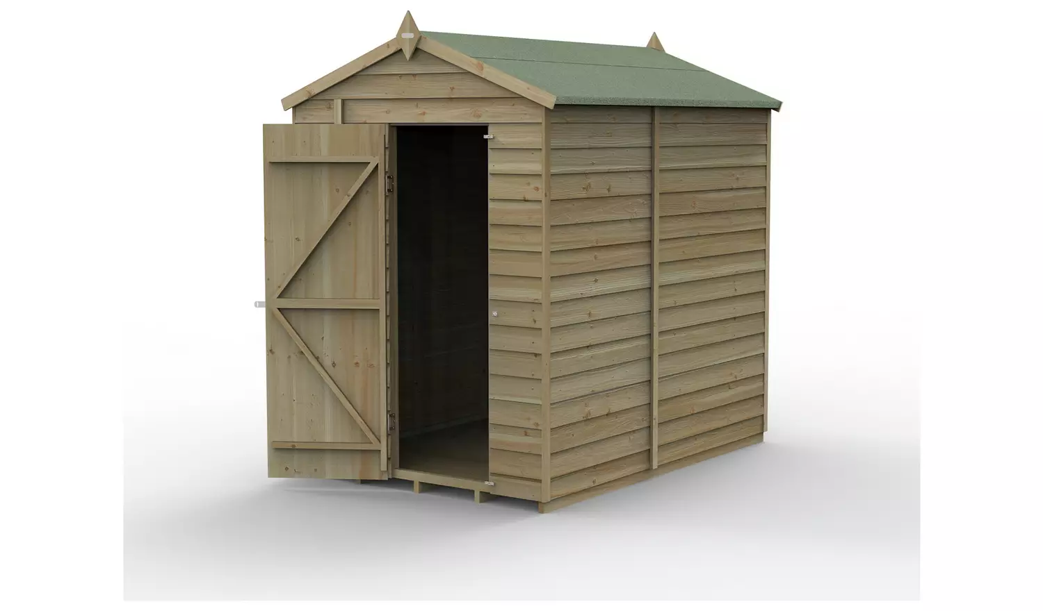 Forest 4Life Overlap Pressure Treated Apex Shed - 7 x 5ft