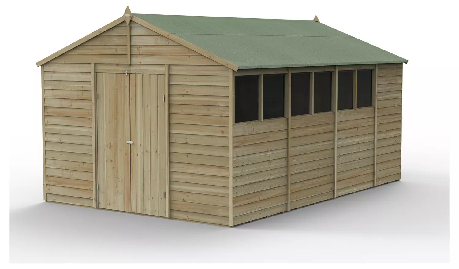 Forest 4Life Overlap Pressure Treated Apex Shed - 10 x 15ft