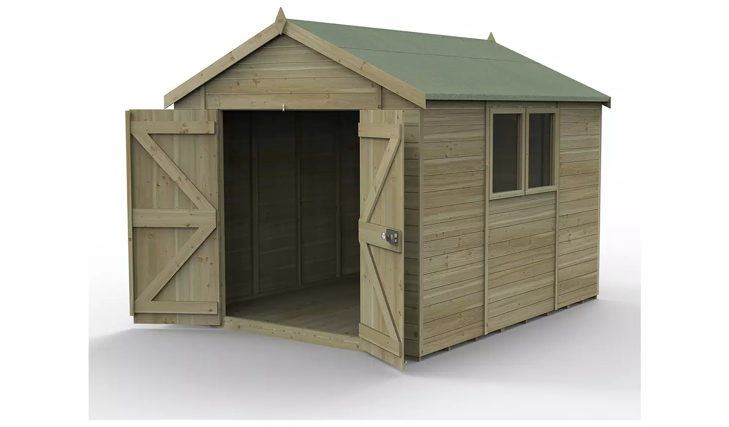 Forest Timberdale Double Door Apex Shed - 10 x 8ft