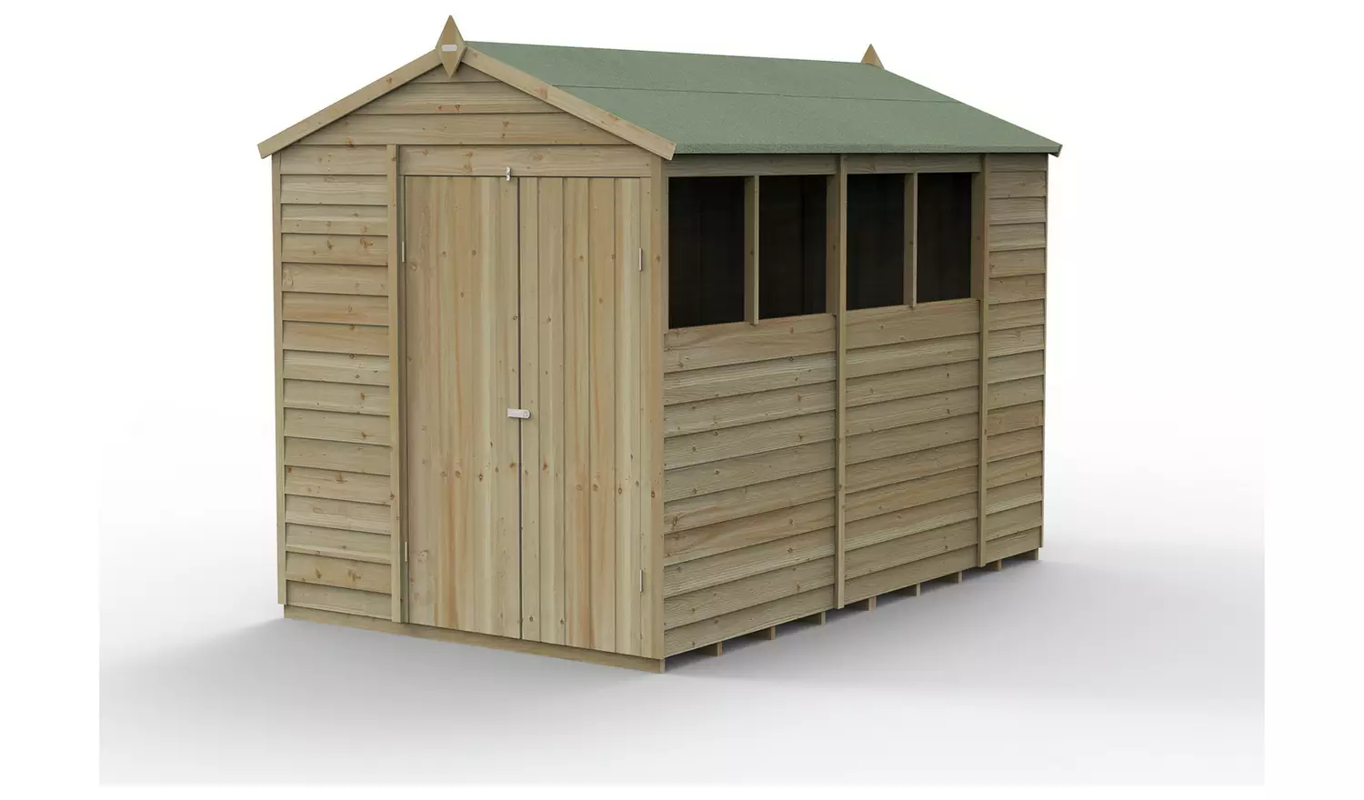 Forest 4Life Overlap Pressure Treated Apex Shed - 10 x 6ft