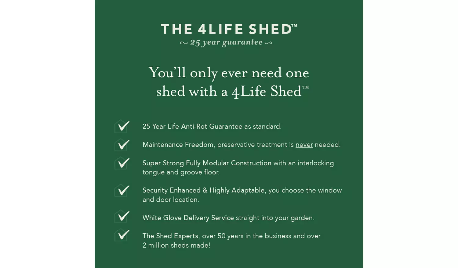 Forest 4Life Wooden Overlap Windowless Apex Shed - 6 x 4ft