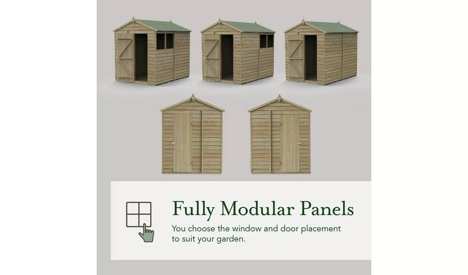 Forest 4Life Wooden Overlap Windowless Apex Shed - 6 x 4ft