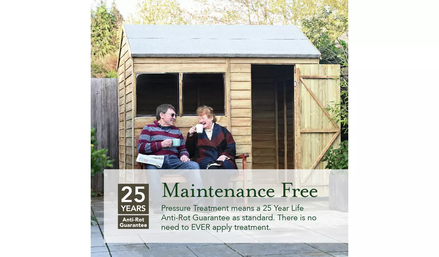 Forest 4Life Wooden Overlap Windowless Apex Shed - 6 x 4ft