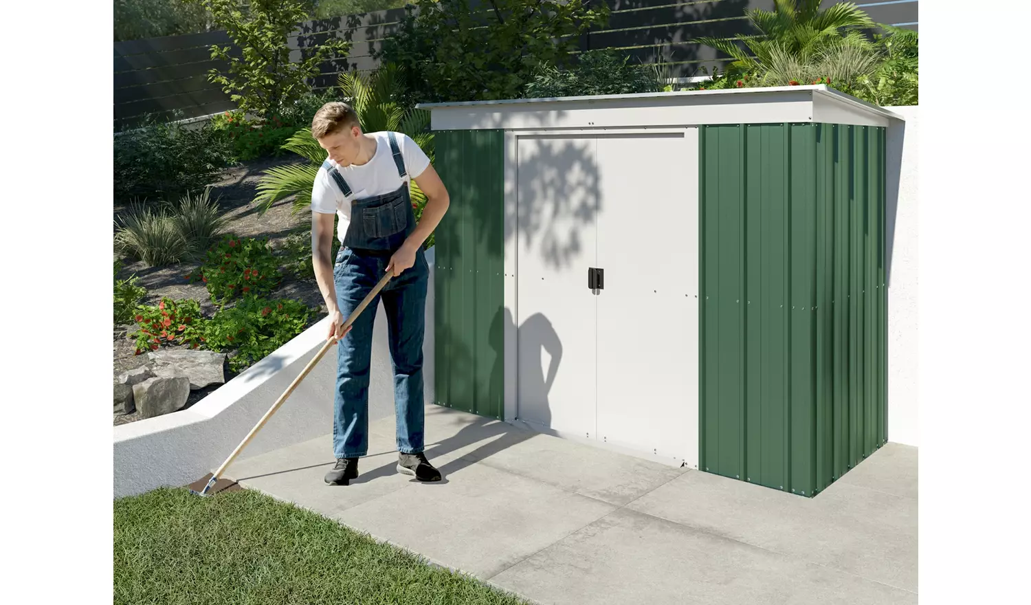 YardMaster Hercules Metal Pent Garden Shed - 8 x 4ft