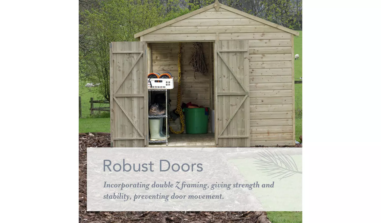 Forest Beckwood Shiplap 2 Windows Pent Shed - 8 x 6ft