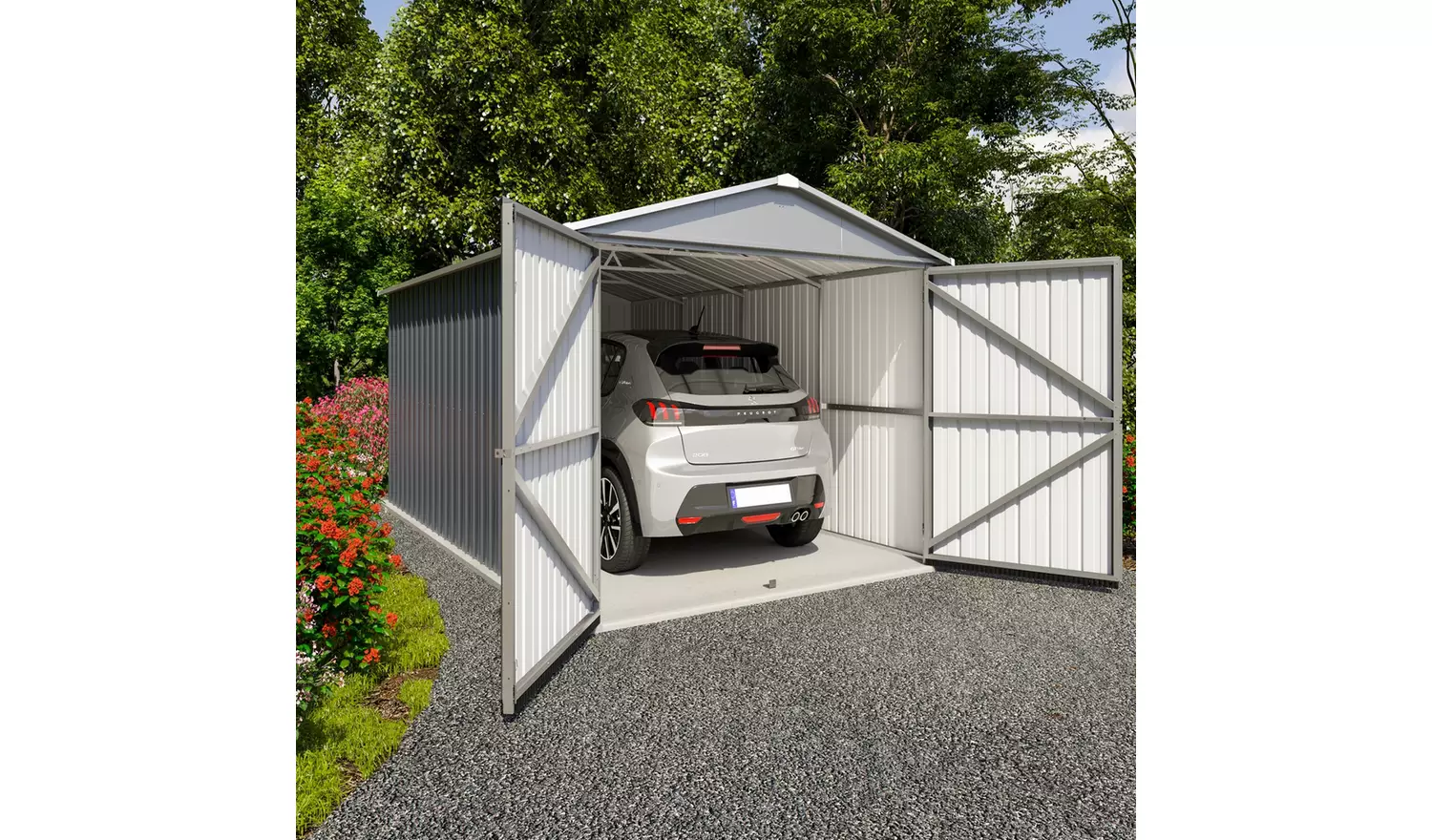 YardMaster Metal Grey Shed - 10 x 17ft