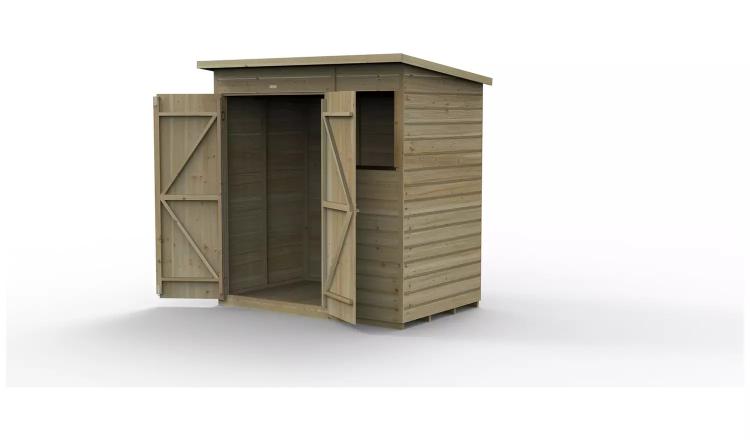 Forest Beckwood Shiplap 1 Window Pent Shed - 6 x 4ft