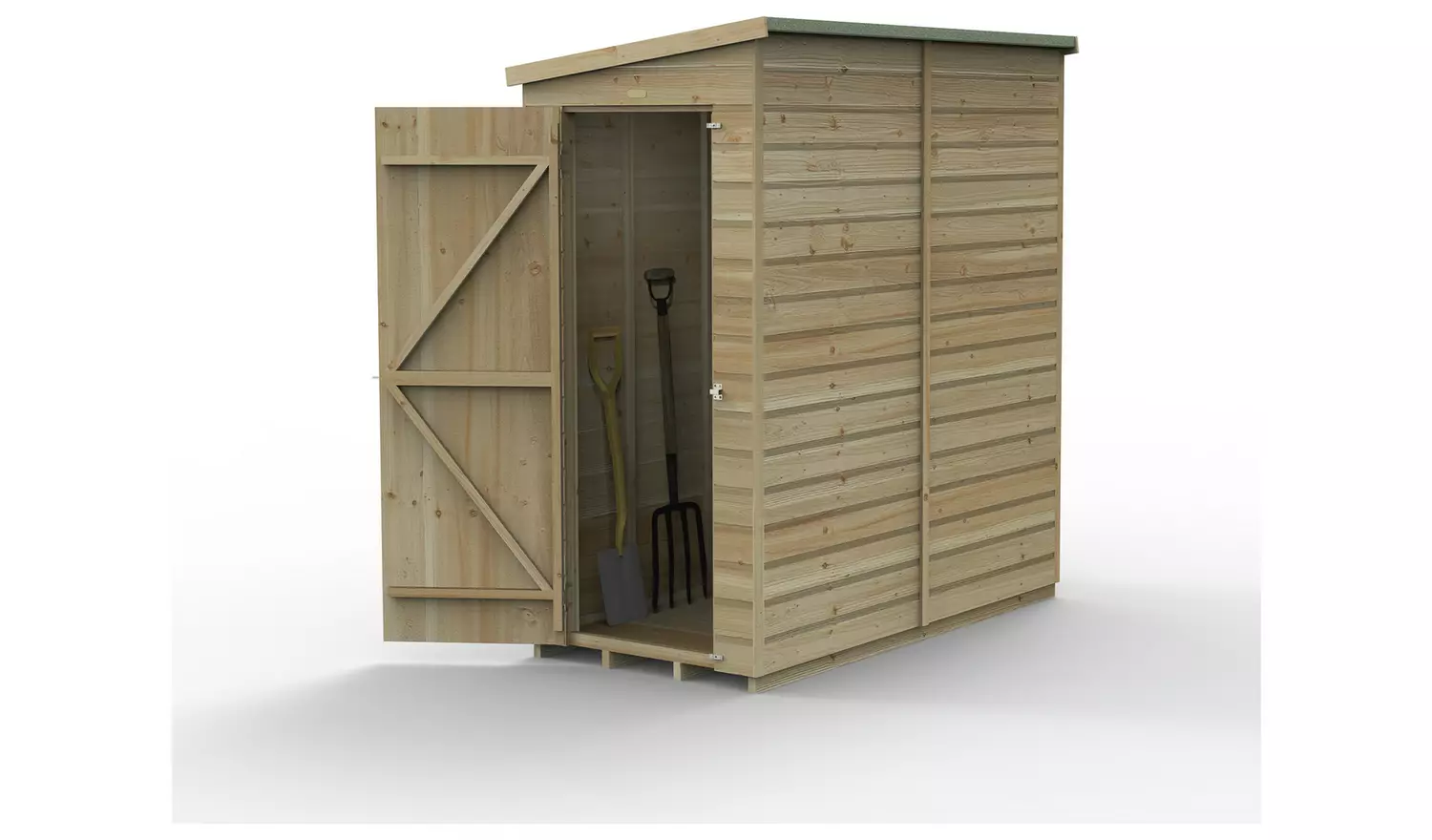 Forest Beckwood Shiplap Windowless Pent Shed - 6 x 3ft
