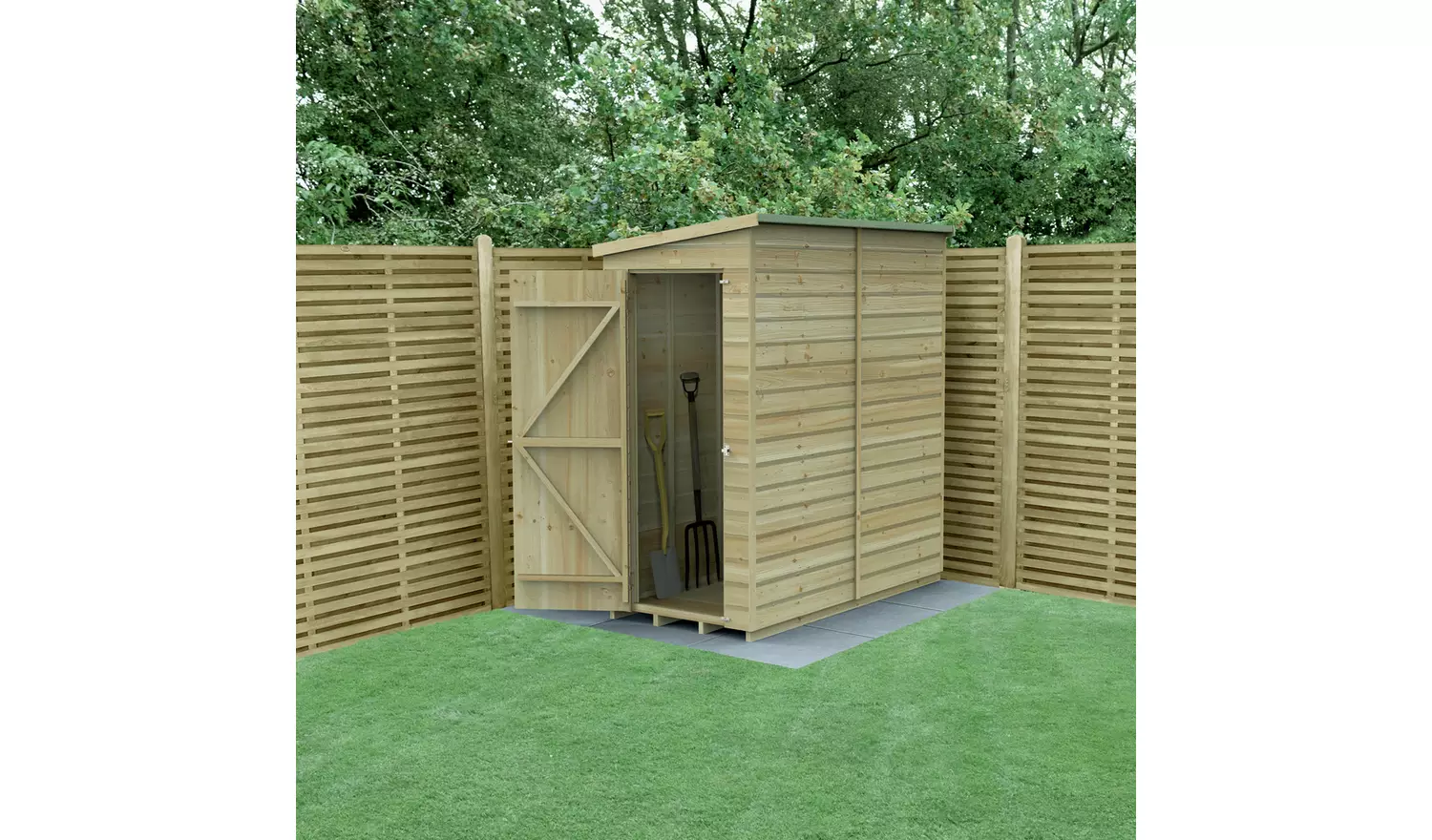 Forest Beckwood Shiplap Windowless Pent Shed - 6 x 3ft