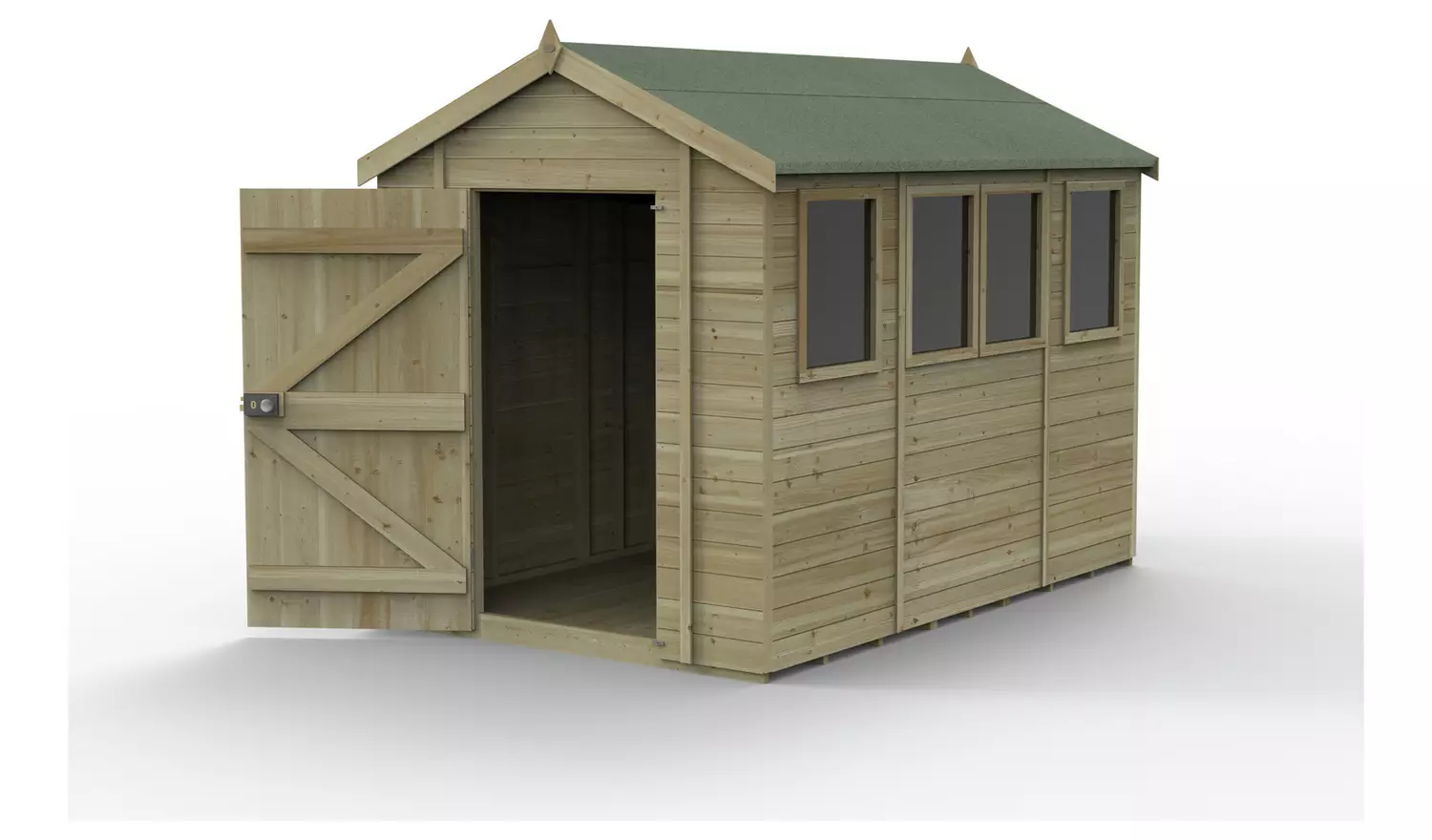 Forest Timberdale 4 Windows Apex Shed - 10 x 6ft