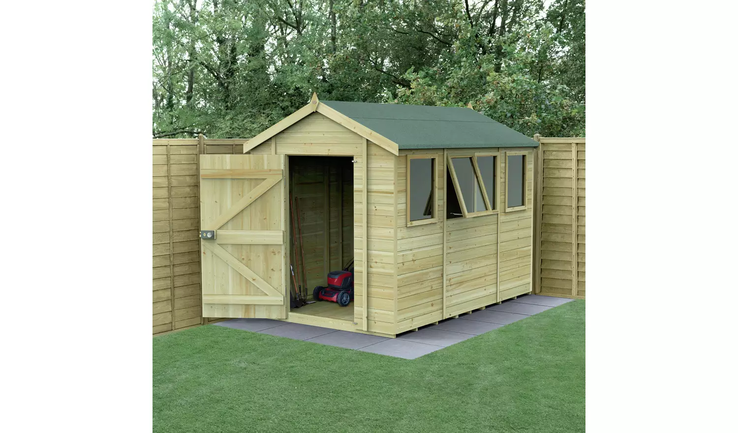 Forest Timberdale 4 Windows Apex Shed - 10 x 6ft